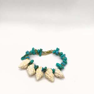 Fashion Beaded <b>Bracelet</b> With Turquoise Stones And Seashells For Women <b>Boho</b> Style Jewelry Accessory - Product Image 1