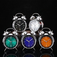 Réveil Cloche Métal Analogique 4 Pouces, Horloge Design avec Rétroéclairage pour Bureau et Maison