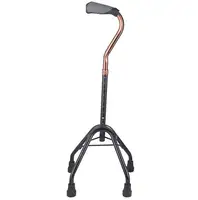 Bâton de canne à pied Quad pour handicapés, poignée ergonomique réglable bâton de canne à pied Quad avec une grande base