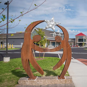 Escultura de Acero Art Deco para Exteriores, Metal Oxidado, Estilo Único de Corten para Decoración de Jardín - Product Image 5