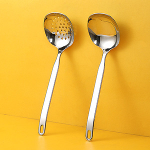 Cuillère de cuisine en acier inoxydable 316L, cuillère à soupe carrée, cuillère ajourée pour service buffet, usage hôtelier - Product Image 1
