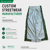 Pantalon de survêtement en nylon léger et surdimensionné pour homme, fabriqué par Huili, avec blocs de couleur personnalisés et jambes larges, pour le sport