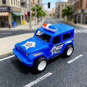 Coche de Juguete de Plástico Tipo SUV de Policía para Niños, Vehículo de Patrulla con Fricción, Empaquetado en Bolsa de Malla - Product Image 3