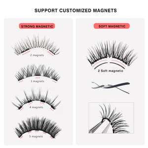 Cils magnétiques naturels réutilisables en gros, marque privée, extensions de cils magnétiques 3D avec applicateur - Product Image 2
