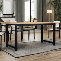 Meilleure nouvelle table à manger simple avec tables élévatrices en bois massif et artisanat en métal jambes tables d'extérieur ensembles de salle à manger pour le salon