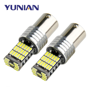 Bianco BA15S P21W 1156 BAU15S PY21W T15 W16W 1157 <span class=keywords><strong>P21</strong></span>/5 W BAY15D lampadine a LED con 45SMD 4014 Chip indicatore di direzione per auto <span class=keywords><strong>12V</strong></span> T10 - Product Image 1