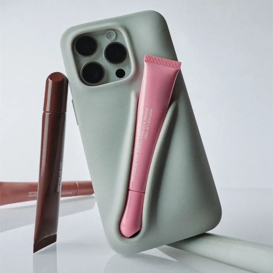 2024 New Stock Wholesale Cute Lipgloss Holder Phone Case With Lip Gloss Cover Custom Rhode Phone Case Lip Balm