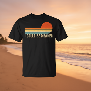 Camiseta vintage I Could Be Meaner con diseño retro de puesta de sol, talla unisex para adultos - Product Image 3