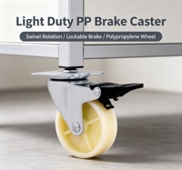 Roda Caster Berkualitas Tinggi 2.5/3/4/5 Inci Plastik PP Kuning Tugas Berat Roda Rollerblade Caster