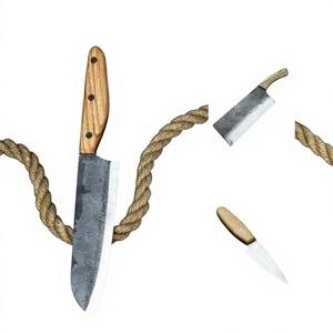 Nuevo Cuchillo de Chef Forjado a Mano de Acero de Alto Carbono 6150 con Mango de Madera de Fresno, Espiga Recta, Borde Serrado, 13 Pulgadas, para Mano Derecha, OEM, DIY - Product Image 4