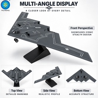 Modèle d'avion de chasse militaire B-2 Stealth Bomber 1:200 en alliage et plastique moulé sous pression avec support, collection et cadeau