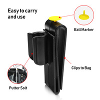 Support de drapeau de golf en plastique noir à bouton-poussoir pour clubs de golf - Portable et durable, taille personnalisable