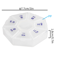 Pilulier en plastique personnalisé en gros 7 jours avec braille hebdomadaire tablette conteneur polygone médecine cas de stockage organisateur