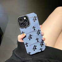 Designer de mode marque jésus croix impression étui de téléphone en cuir souple pour Iphone17 16 15 14 13 12 11 Pro Max Plus