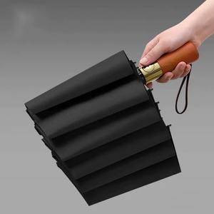 CHUVABAND <span class=keywords><strong>Parapluie</strong></span> Automatique en <span class=keywords><strong>Bois</strong></span> de 23 Pouces 12 k pour Hommes, Classe Affaires, Protection Solaire, Pare-Soleil - Product Image 2