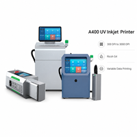 Mesin Cetak Inkjet UV Otomatis A400 untuk Lini Produksi Kecepatan Tinggi Ricoh G4 Coder untuk Botol, Kotak, Pipa PVC Industri