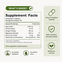 Capsules de vitamine D D-Chiro de marque privée OEM D-Chiro Mélange 40:1, oméga-3, vitamine D3, magnésium, zinc