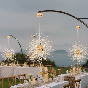 <strong>UK</strong> Warehouse Nordic Stylish <strong>Gold</strong> Adjustable Height Crystal Pendant <strong>Chandelier</strong> for Hotel Wedding Decor - Product Image 1