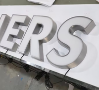 Letra de canal LED de alta calidad, Letra de canal iluminada con cara con tapa embellecedora, letrero de Metal luminoso 3D para tienda