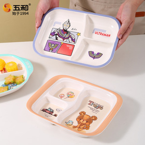 Wuhe Children's Divided Plates Cartoon Design Food Grade Melamine Oval Shape For Kids Dining - Product Image 4