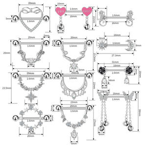 Elegante hipoalergénico de acero inoxidable Rosa pezón <span class=keywords><strong>Piercing</strong></span> joyería corazón <span class=keywords><strong>alas</strong></span> Niplple Barbell pezón anillos cuerpo <span class=keywords><strong>Piercing</strong></span> joyería - Product Image 6