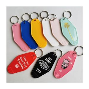 Custom Logo Promotional Hotel and Motel Keychains Blank Plastic <b>ABS</b> with Durable Metal Material - Product Image 1
