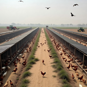 Bâtiment en acier pré-machiné durable de poulailler avec l'alimentation et la ventilation automatiques intégrées - Product Image 1