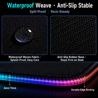 Tapis de souris lumineux RGB multifonctionnel avec chargeur sans fil 15W, clavier et tapis de souris avec chargeur sans fil