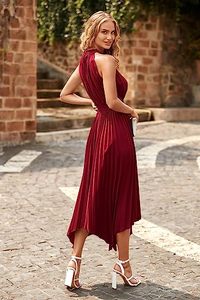 Popular Chiffon Pleated Skirt High Collar Sleeveless Clothing Loose Long <strong>Floaty</strong> Women Casual <strong>Dress</strong> <strong>Summer</strong> Sexy Chic Casual <strong>Dress</strong> - Product Image 2