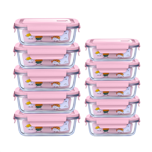 Borosilicate Glass Rectangle Kitchenware Set Heat Resistant Microwave Safe Dishwasher Safe BPA Free Ecofriendly Airtight