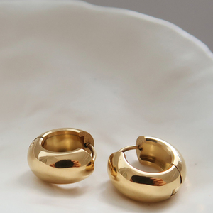 <strong>Chunky</strong> Small Hoop Earrings Stainless Steel Fashion Jewelry 18K Gold Plated Waterproof Tarnish Free <strong>Jewellery</strong> for Women Brinco - Product Image 5