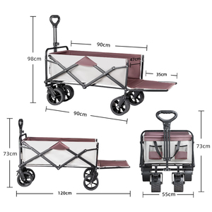 OEM ağır 500LB büyük kapasiteli genişletici katlanır vagon plaj bahçe açık alışveriş için taşınabilir yardımcı malzeme arabası - Product Image 5