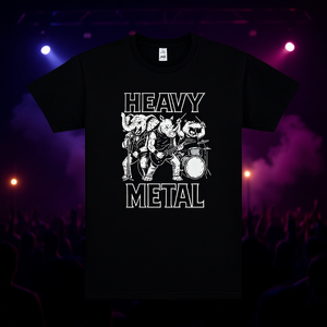 T-shirt nera Heavy Animetal con grafica a tema band, design unisex, taglia adulto - Product Image 3