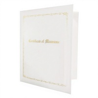 Porte-certificat de mariage rembourré imprimé 8,5 x 11 pouces, blanc, avec bordure, pour diplôme panoramique