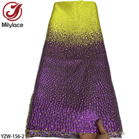 Tissu en dentelle organza brocart africain à double couleur, motif élégant, dentelle jacquard dorée pour robe femme