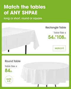 Impermeable boda Navidad Camping fiesta personalizado desechable PP vinilo Rosa Blanco plástico rectángulo cubierta mantel liso sólido - Product Image 2