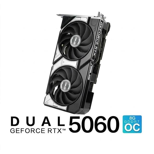 AS\US Dual GeForce RTX 5060 OC 8GB GDDR7 Graphics Card Dual Fan Support DLSS 4 614 TOPS AI Power Desktop Gaming Video Card
