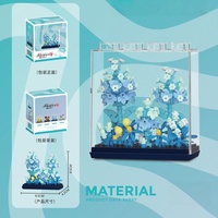 Ensemble de blocs de construction en plastique Hot Flower, 343 pièces, modèle de briques à assembler soi-même avec housse anti-poussière, décoration d'intérieur, cadeau