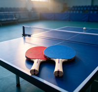 Ensemble de raquettes de tennis de table en bois 5 plis de haute qualité avec surface en caoutchouc à picots, balles et kit de jeu pour sports d'intérieur