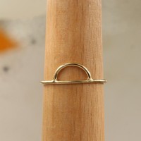 Véritable 14K Or Rempli Unique Arc Anneau Boho Minimaliste Knuckle Bague Accessoires Pour Femmes DIY Bijoux