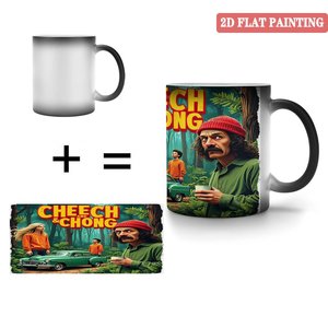 Cheech And Chong <b>Ceramic</b> Mug 11oz Color Changing Magic <b>Cup</b> 2D Flat Painting Design - Product Image 4