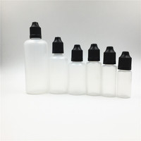 Flacons compte-gouttes d'huile en plastique PET LDPE de 5ml 10ml 30ml 50ml 100ml avec couvercles noirs à l'épreuve des enfants et longs embouts minces pour liquides