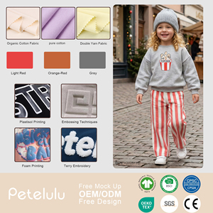 Conjuntos de Ropa para Niñas, <span class=keywords><strong>Sudadera</strong></span> de Algodón con Diseño de Palomitas de Maíz y Pantalones a Rayas, Conjunto de 2 Piezas para Bebés de 6 Meses a 6 Años, Servicio OEM - Product Image 6
