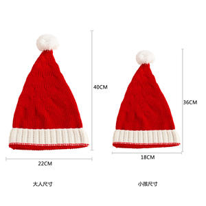 Fabricantes Bola de pelo de invierno Madre <span class=keywords><strong>y</strong></span> bebé Sombrero de punto Recién llegado Sombrero cálido de Navidad Accesorios para bebés Súper suaves - Product Image 6
