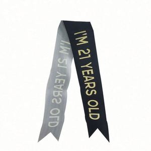 สายสะพายริบบิ้นผ้าซาตินพิมพ์โลโก้ตามสั่ง เป็นมิตรกับสิ่งแวดล้อม สำหรับเจ้าสาว ฉลองวันเกิด หรืองานแต่งงานและงานปาร์ตี้ - Product Image 2