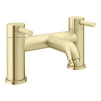 Robinet de lavabo de salle de bain en or brossé Mitigeur de lavabo à double levier avec pommeau de douche Montage sur pont