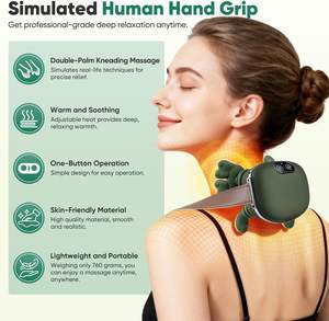 Masseur intelligent sans fil ergonomique pour les mains, les épaules et le cou, masseur électrique Shiatsu pour le cou et les épaules avec chaleur - Product Image 3