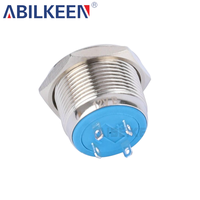 Interrupteur à bouton-poussoir métallique momentané éclairé 1NO, 19 mm, robuste, 250 V, étanche IP65, pour applications automobiles et appareils électroménagers
