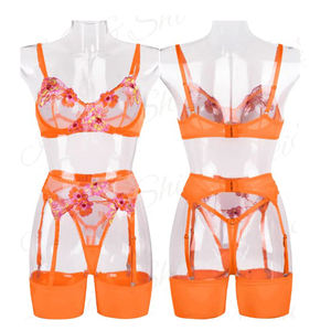 Nieuw Design Valentijnsdag 4-delig Sexy Erotisch Ondergoed Kant Lingerie Fruitkleur Transparante Dameslingerie Sets - Product Image 2