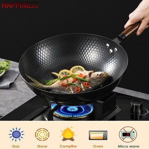 Ventas calientes chino 12,5 pulgadas acero al carbono chino <span class=keywords><strong>Wok</strong></span> mango de madera acero al carbono <span class=keywords><strong>Wok</strong></span> - Product Image 6